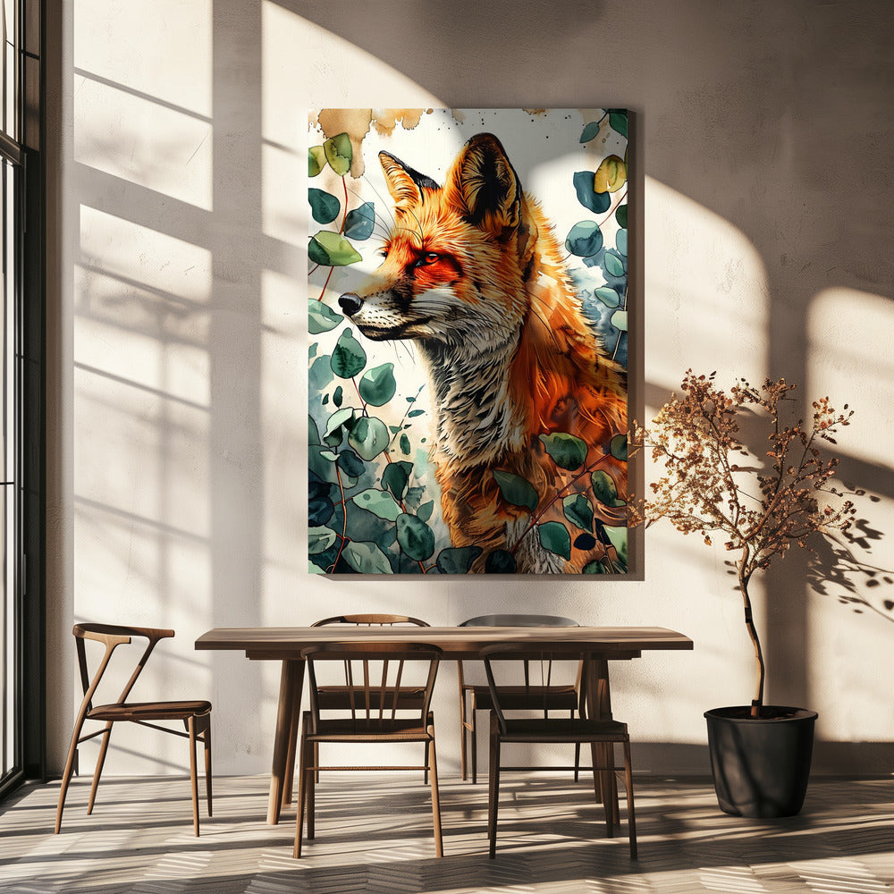 Aquarelkunst van dieren Vos 10 | Canvas