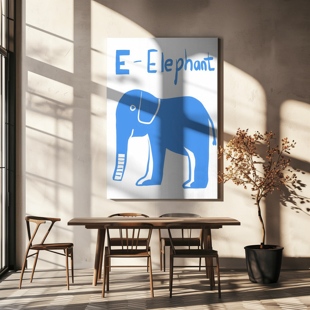 Big Blue Elephant | Canvas