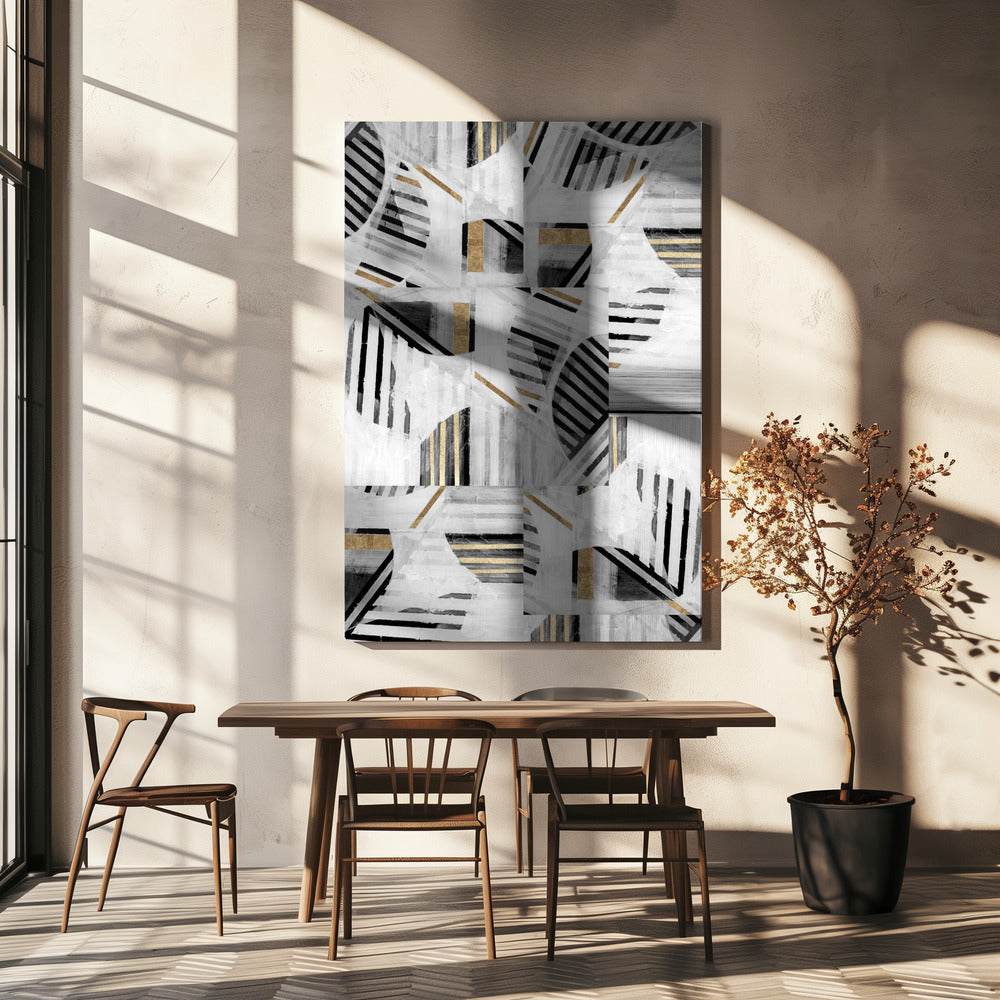 Abstract Achterkant Wit Goud1 | Canvas