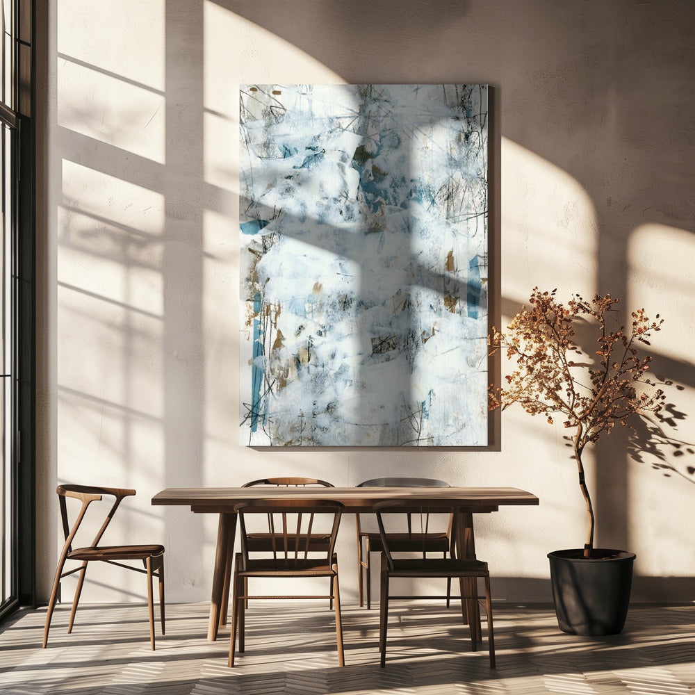 Abstracte Witte Mist 1 | Canvas