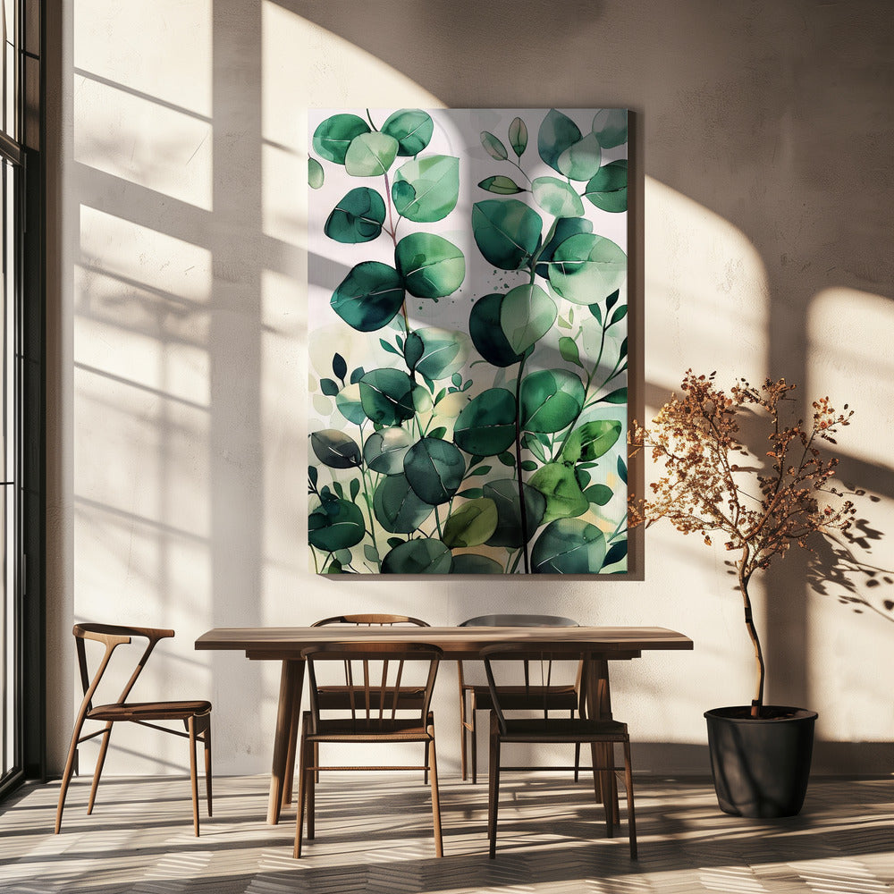 Natuurbloemen en bladeren aquarelkunst (5) | Canvas