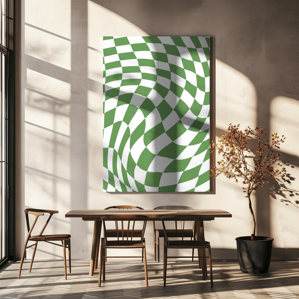 Groen schaakbord | Canvas