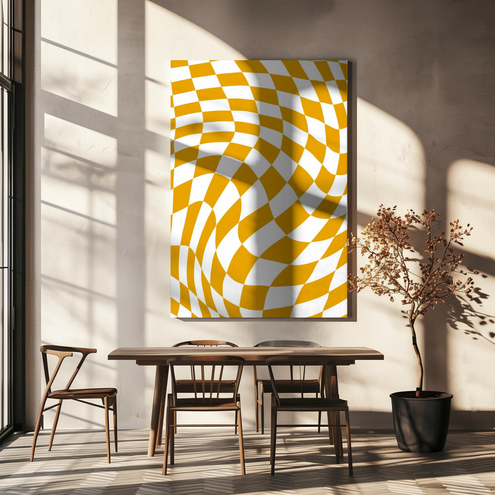 Schaakbord geel | Canvas
