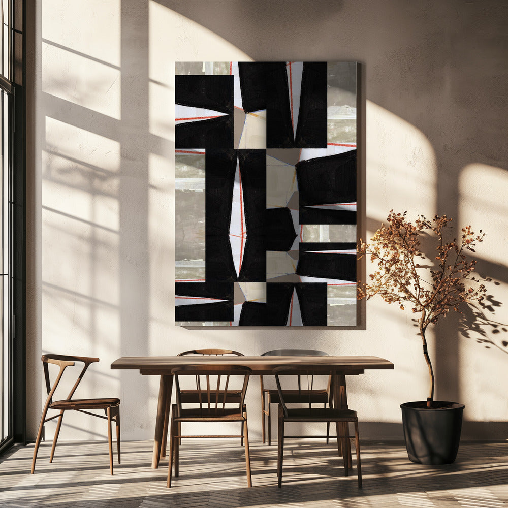 Abstracte zwarte puzzel 2 | Canvas