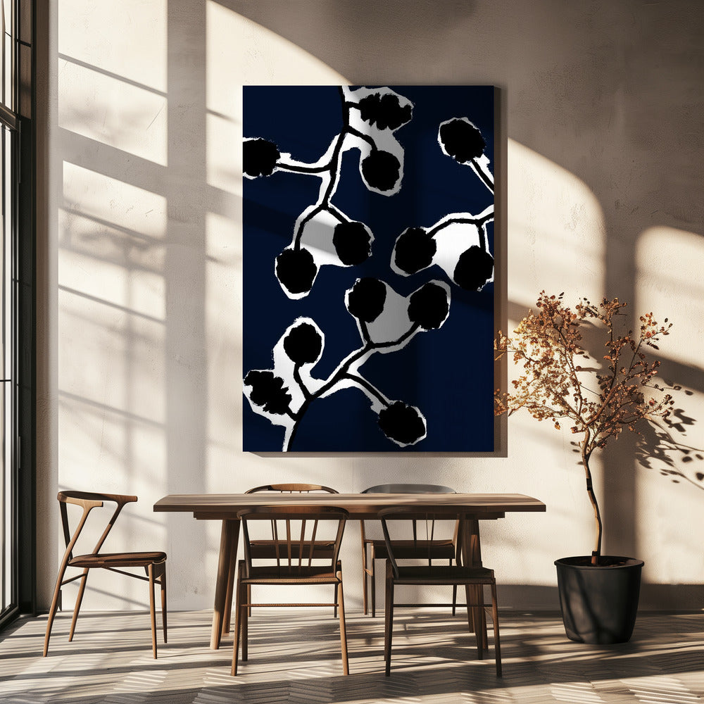 Zwart bloemensilhouet 2 | Canvas