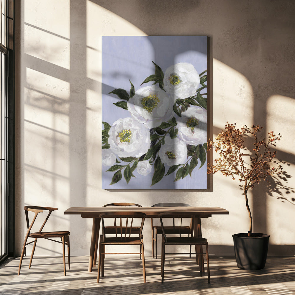 Evadne pioenrozen in lila | Canvas