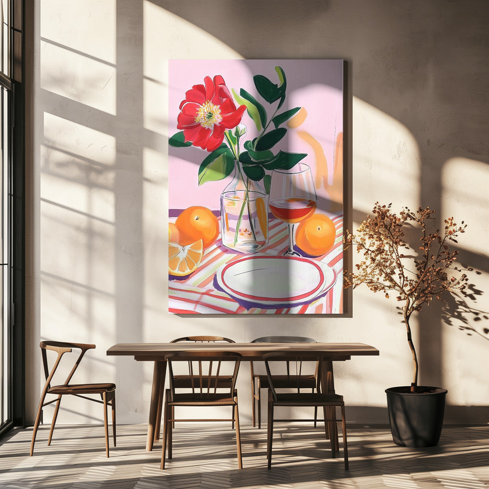 De roos en de sinaasappels | Canvas