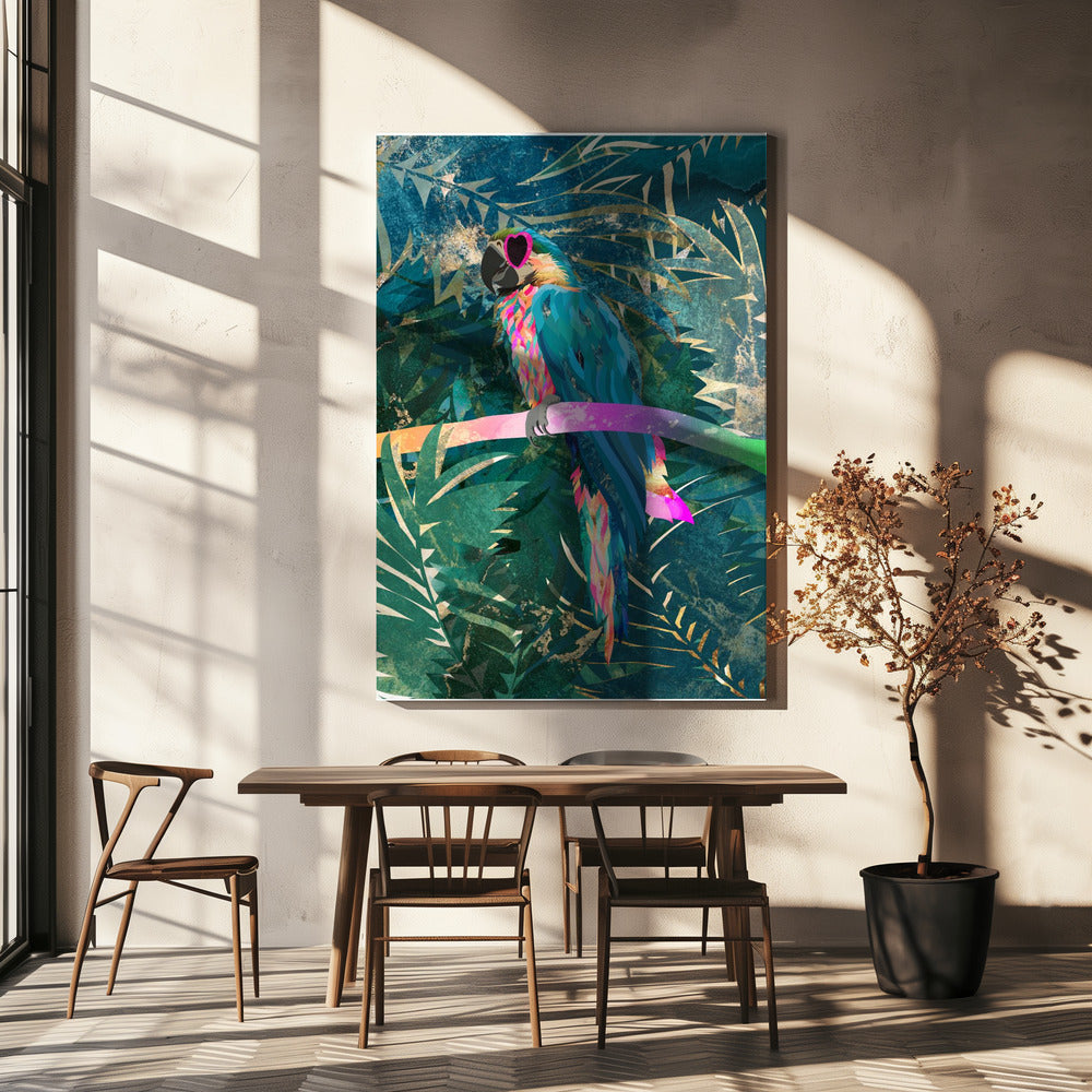 Jungle Rainbow Macaw Glasses 01 | Canvas
