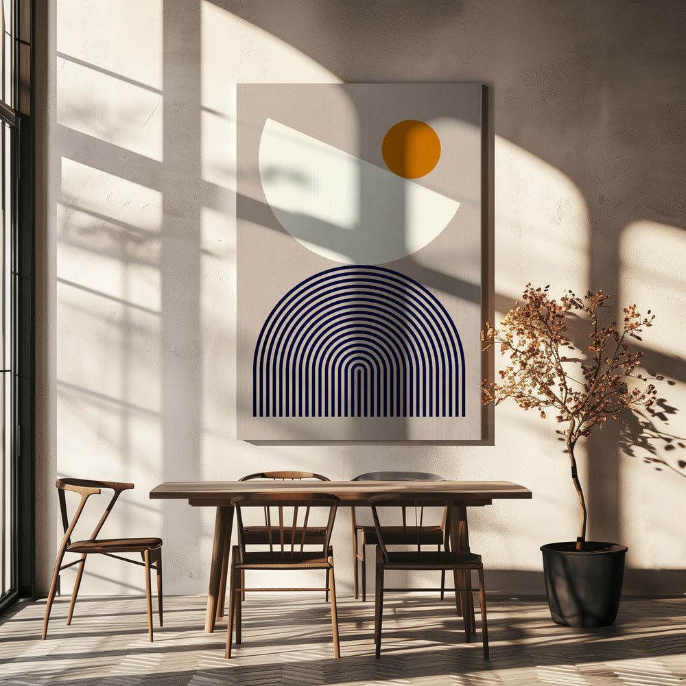 Lijnen en halve cirkels 1 | Canvas