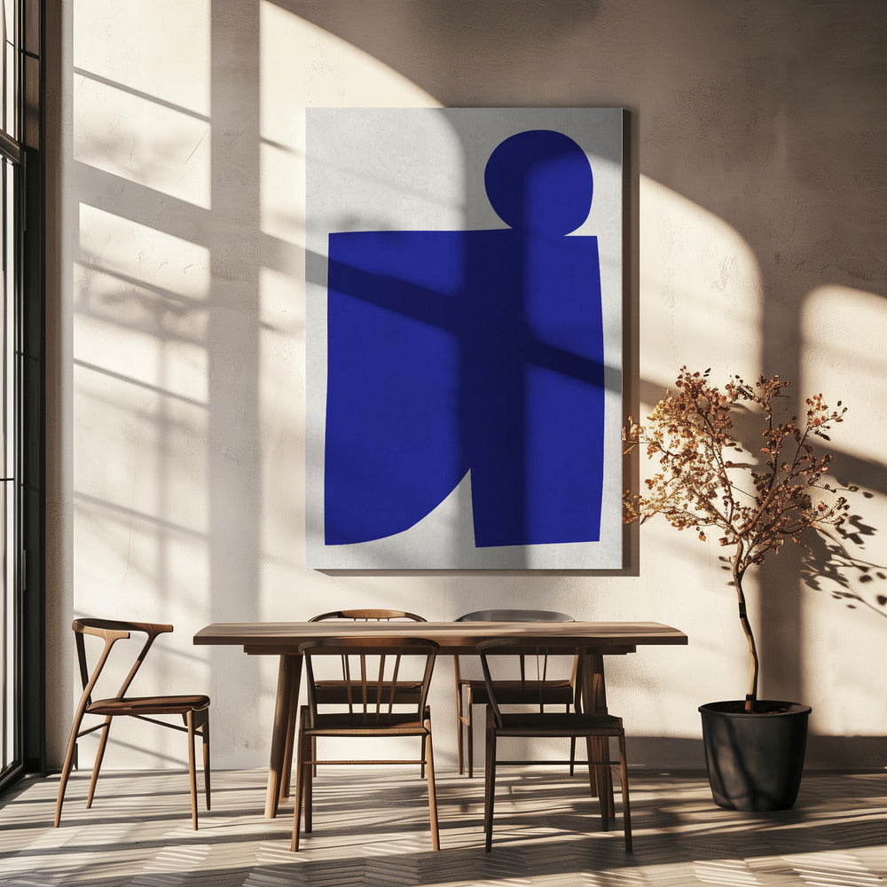 Blauw en wit kunst 1 | Canvas