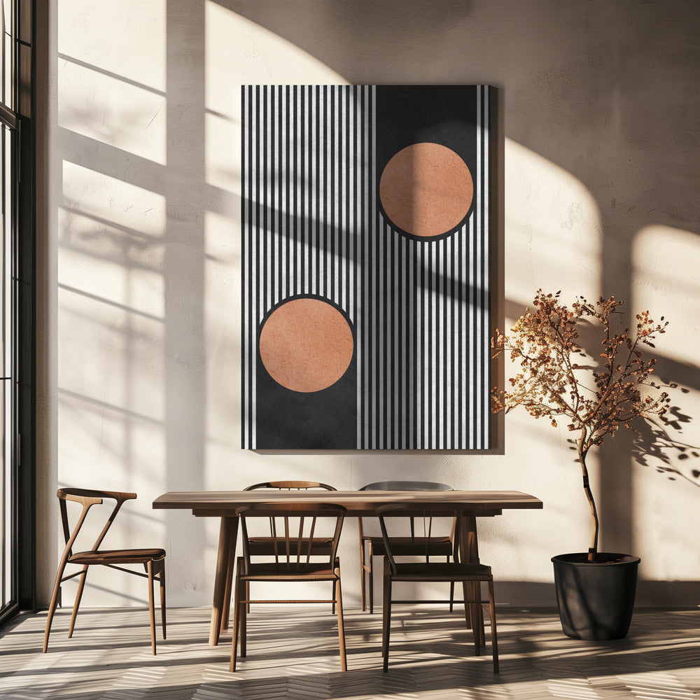 Cirkels op zwarte achtergrond 2 | Canvas