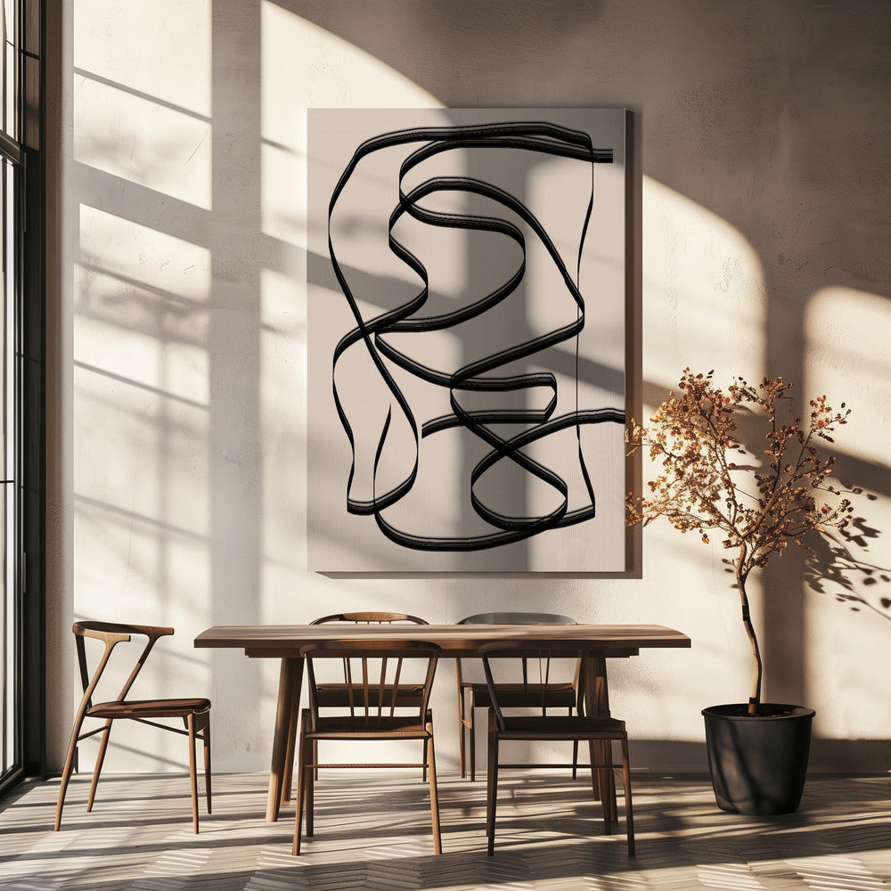Vloeiende lijnen doolhof | Canvas