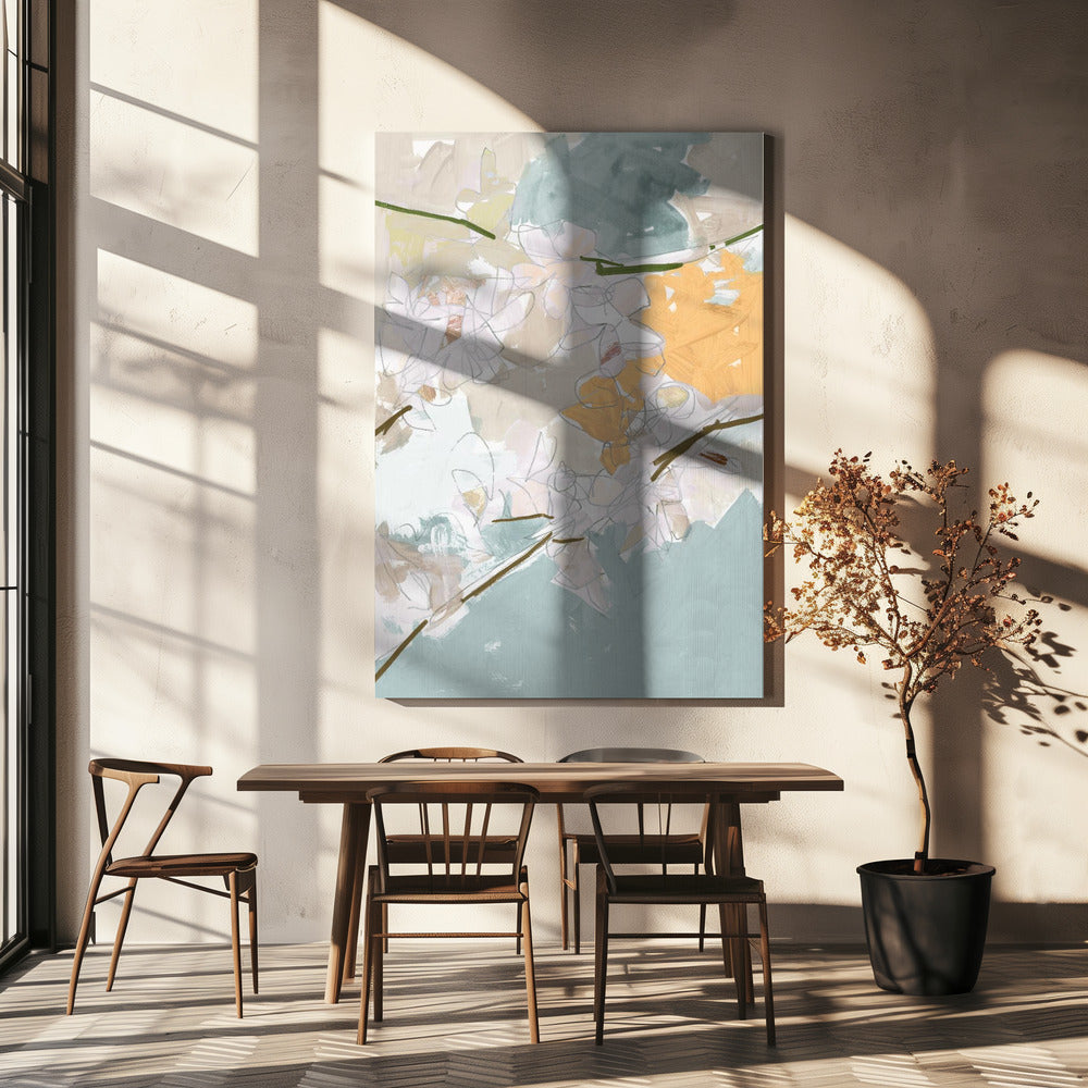 Romantische pastelkleurige bloemenprint | Canvas