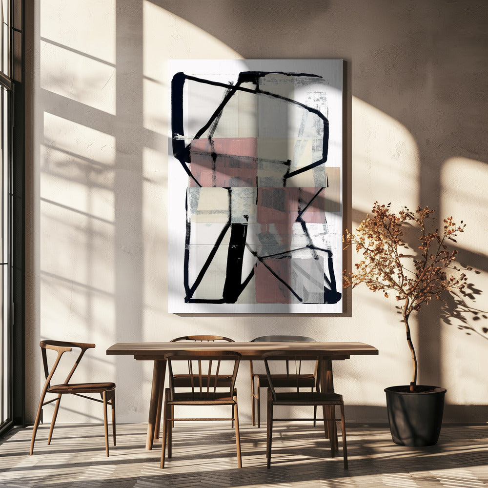 Lijnkunst Patchwork Print No2 | Canvas