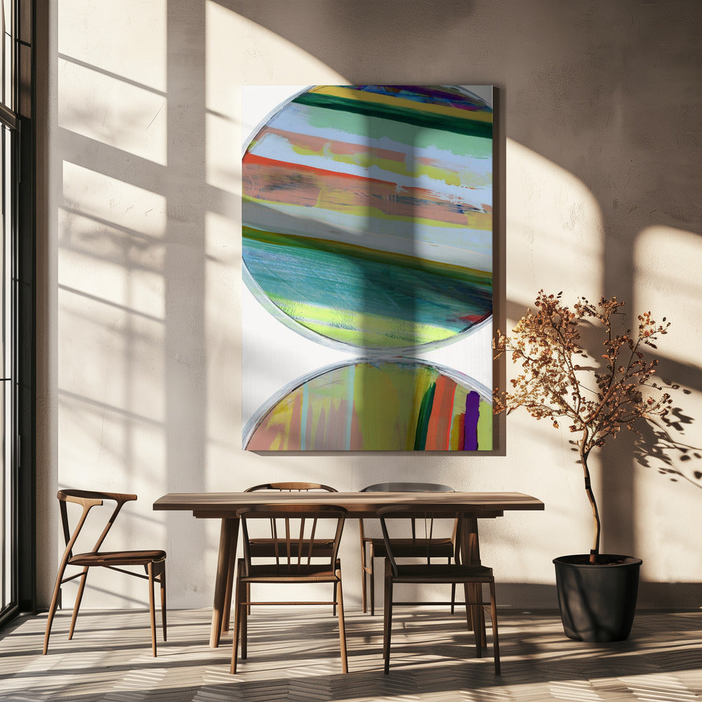 Abstracte Strepen & Cirkels Nr. 1 | Canvas