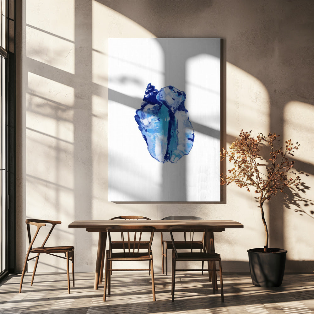 Blauwe schelp op witte achtergrond nr. 1 | Canvas