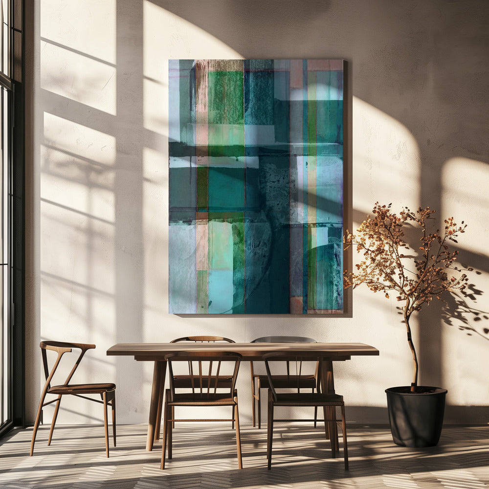 Abstracte tinten blauw en neutraal 1 | Canvas