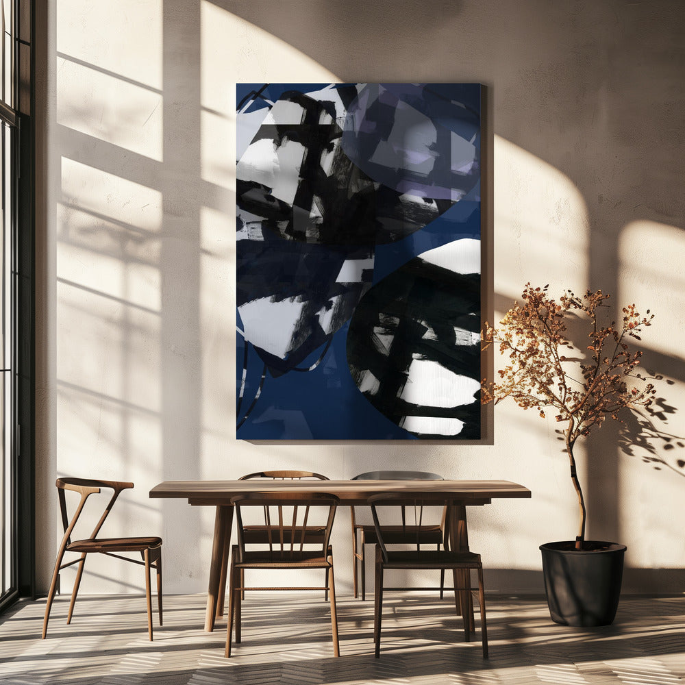 Donkerblauwe schoonheid nr. 3 | Canvas