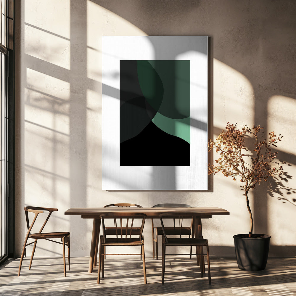 Abstracte zwarte vormen 3 | Canvas