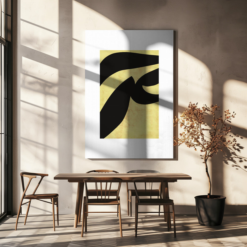 Abstracte zwarte vormen print nr. 1 | Canvas