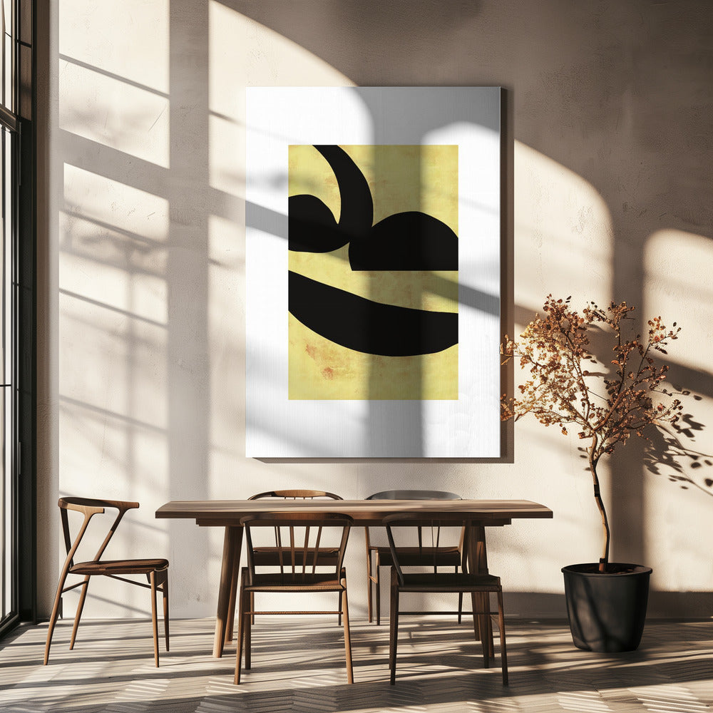 Abstracte zwarte vormen print nr. 2 | Canvas