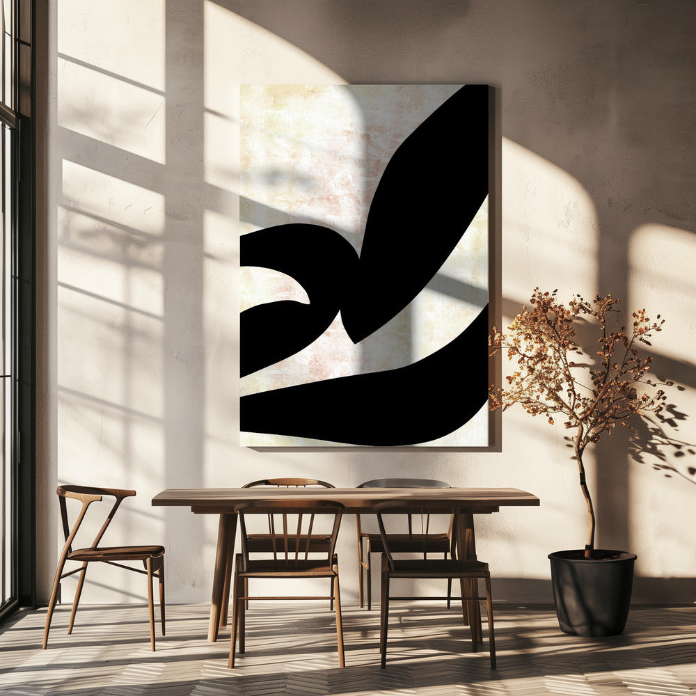 Abstracte zwarte vormen print nr. 3 | Canvas