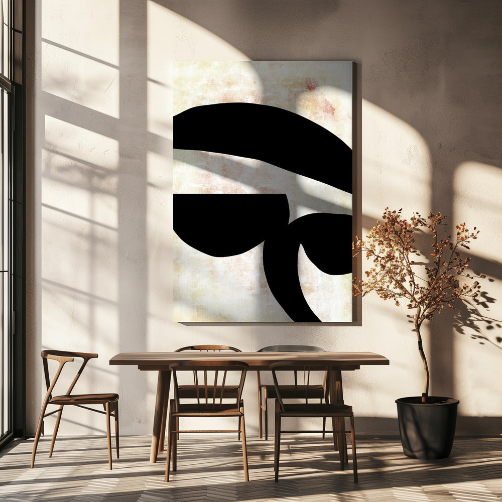 Abstracte zwarte vormen print nr. 4 | Canvas