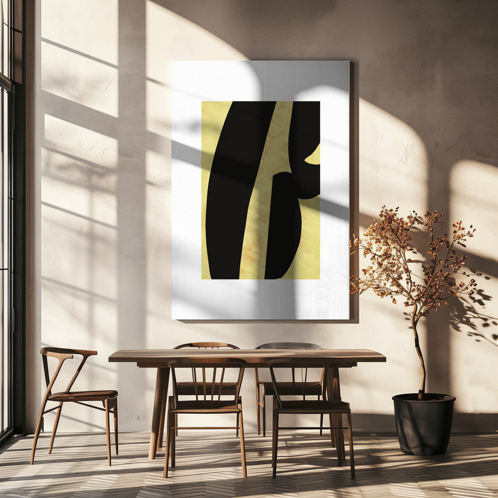 Abstracte zwarte vormen print nr. 5 | Canvas