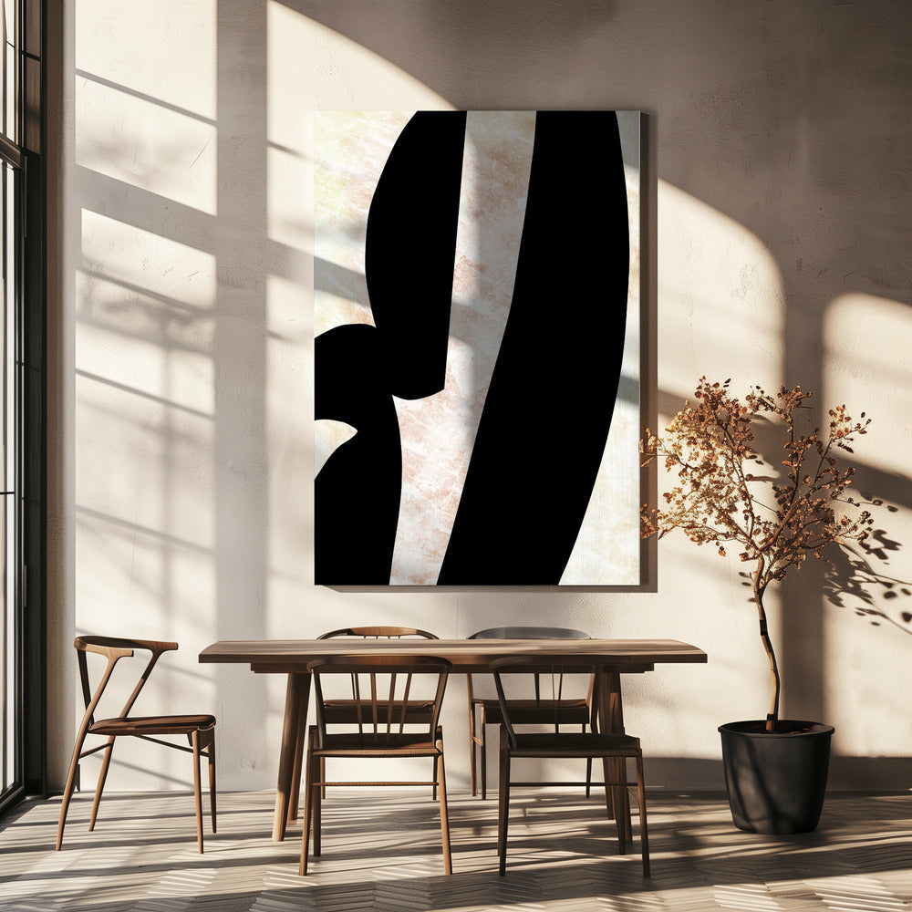 Abstracte zwarte vormen print nr. 6 | Canvas