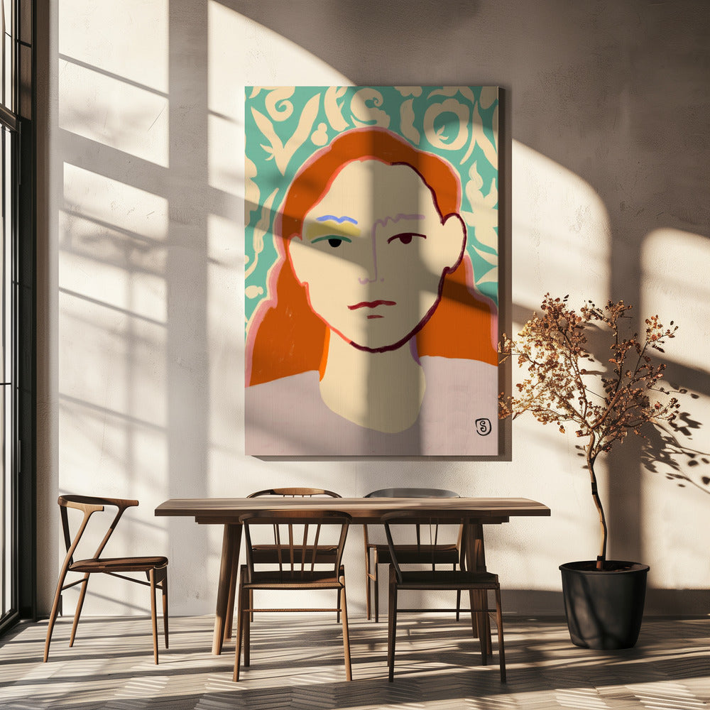 Gestileerd gezicht met aardse tinten | Canvas