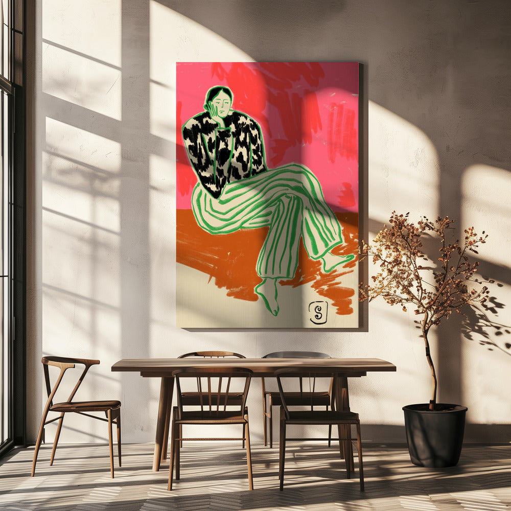 Portret van een kalme vrouw | Canvas