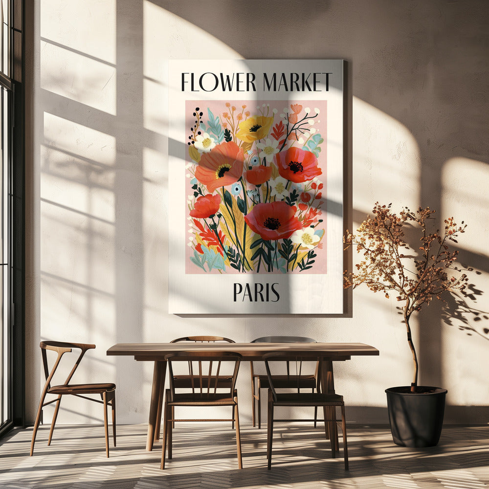Bloemenmarkt Parijs Frankrijk | Canvas
