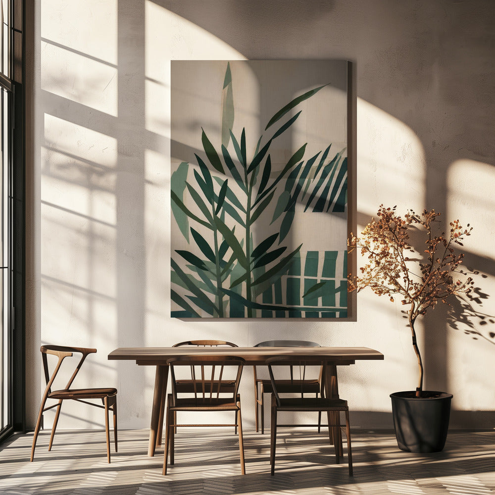 Groene silhouetten | Canvas