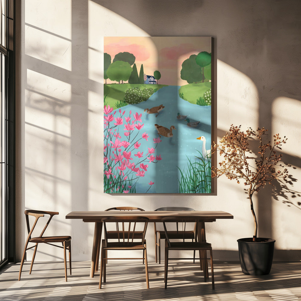 Eenden op zomerpaden | Canvas