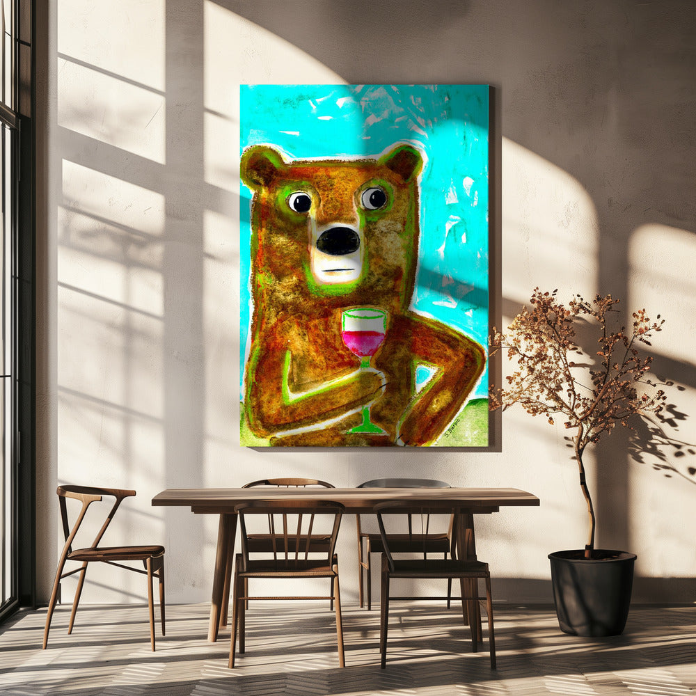 Meneer Beer aan de balie | Canvas