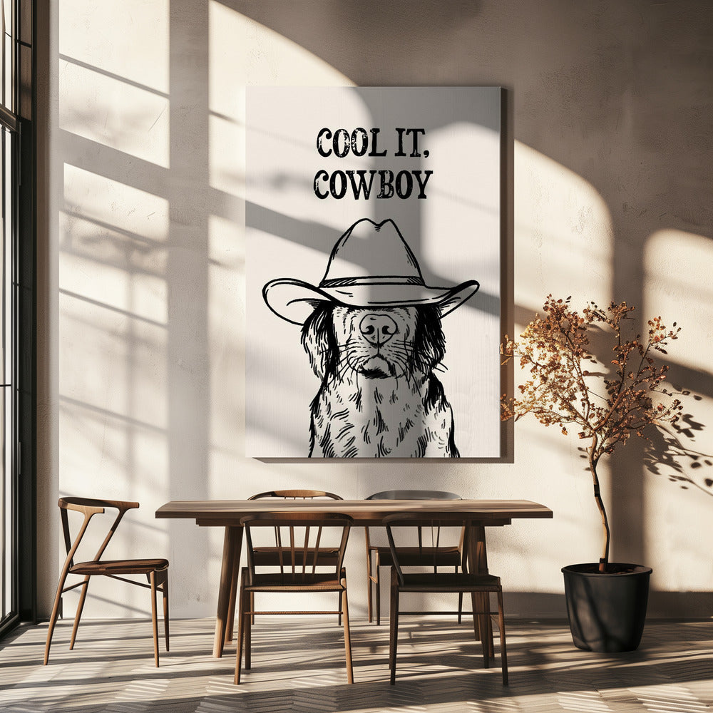 Cool it Cowboy Zwart | Canvas