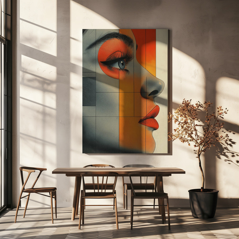 Vintage poster met een vrouwengezicht (6) | Canvas