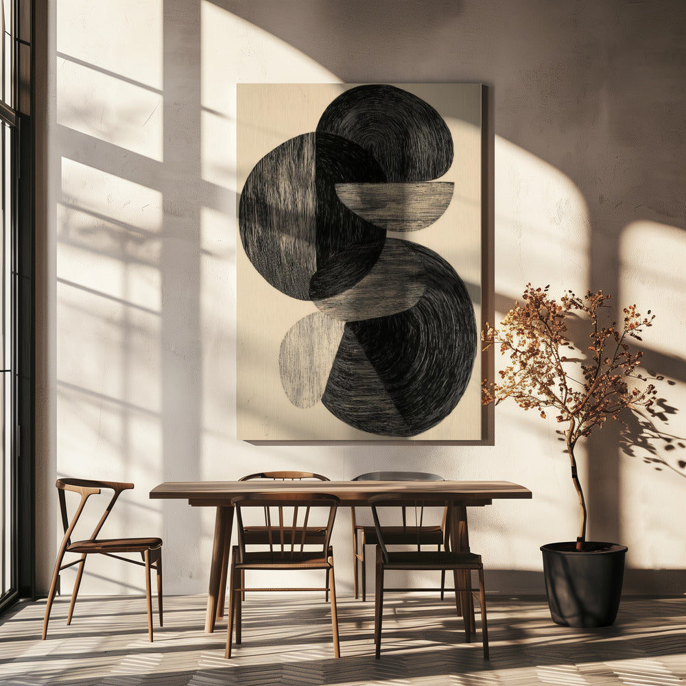 Zwarte vrije vorm | Canvas