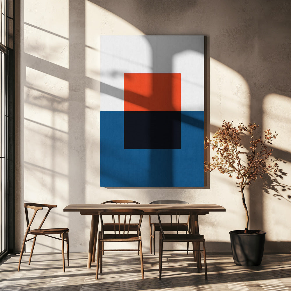 Blauw en rood 2 | Canvas