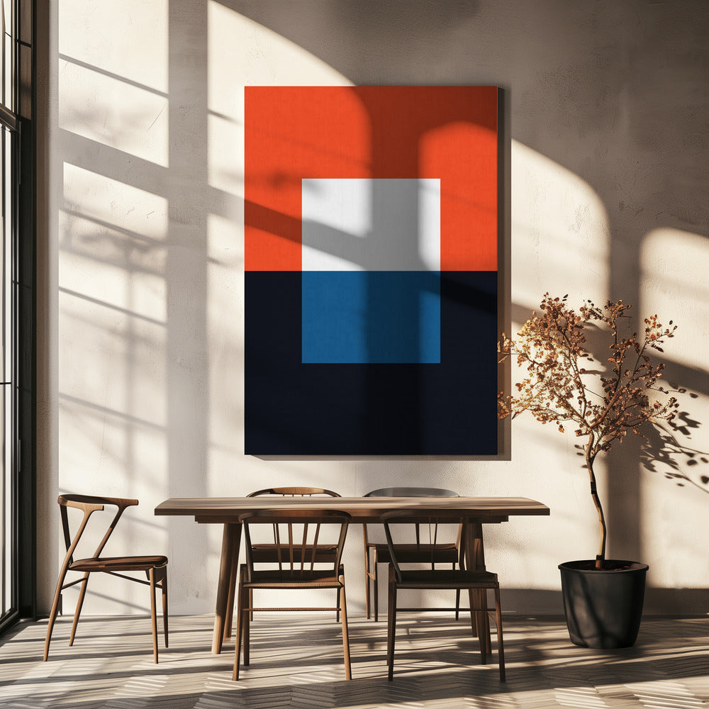 Blauw en rood 3 | Canvas