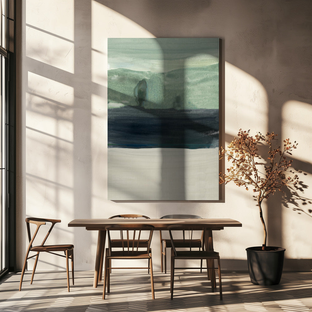 Minimaal donker landschap 1 | Canvas