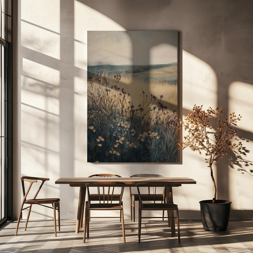 Landschap Wilde Bloemen | Canvas