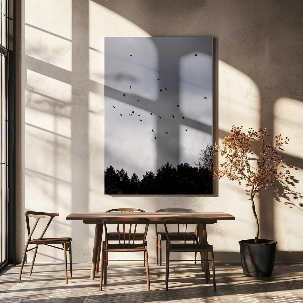 Vogels en wolken 1 | Canvas
