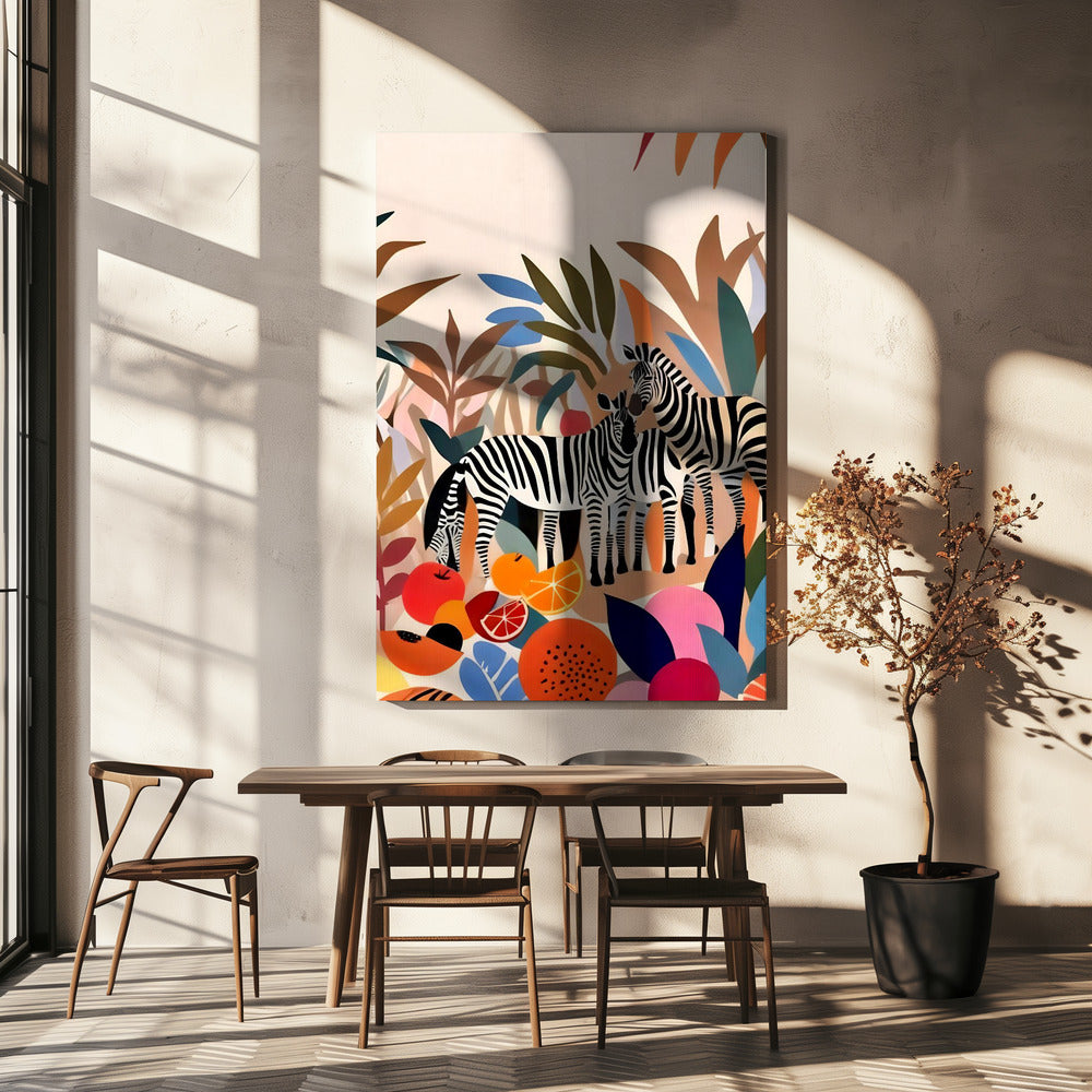 Drie zebra's | Canvas