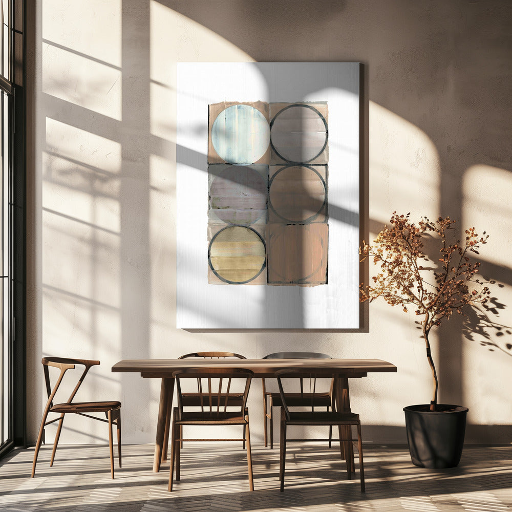Cirkels in vierkanten nr. 3 | Canvas