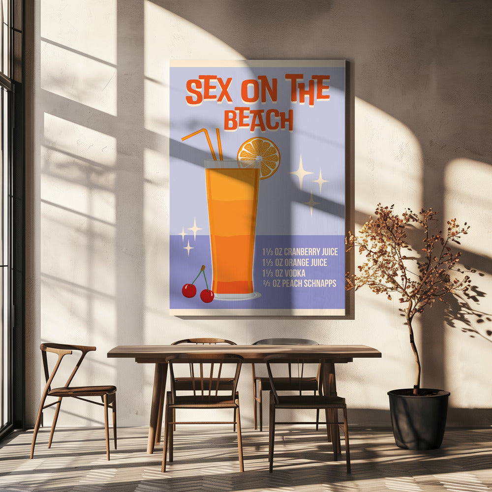 Seks op het strand | Canvas