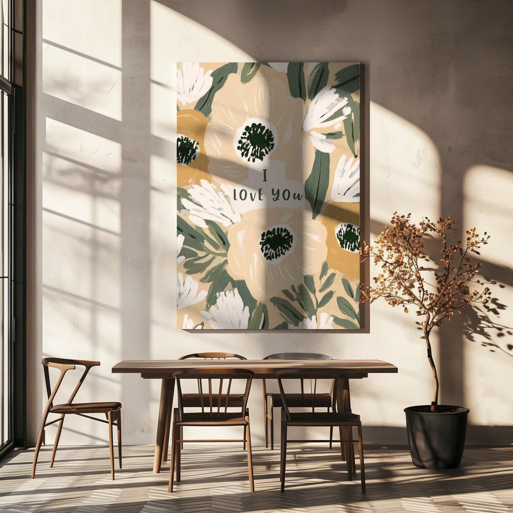 Bloemenliefdesbrief | Canvas