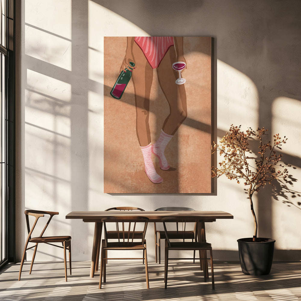 Wijn en sokken | Canvas