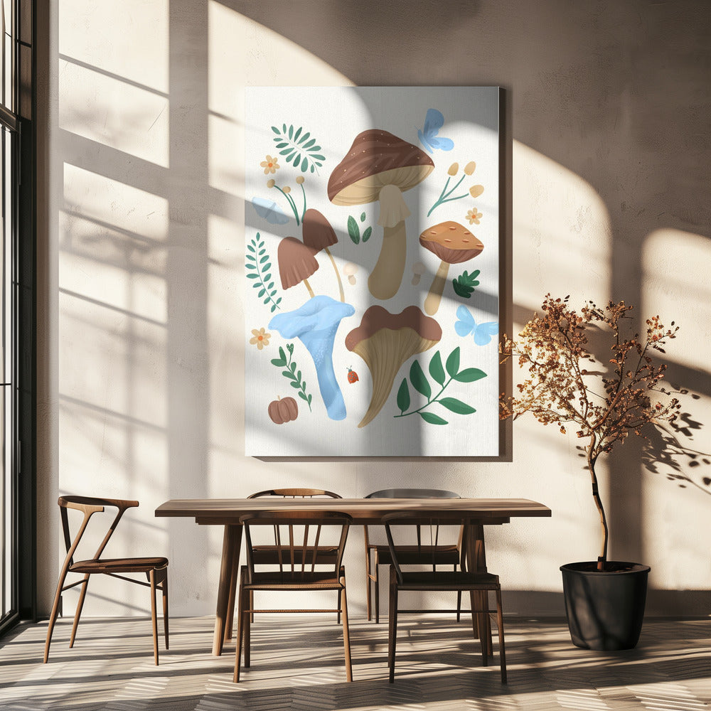 Mocha-paddestoelen | Canvas