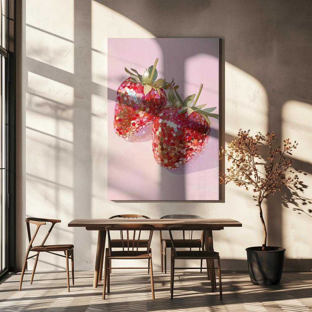 Sprankelende Aardbeien | Canvas
